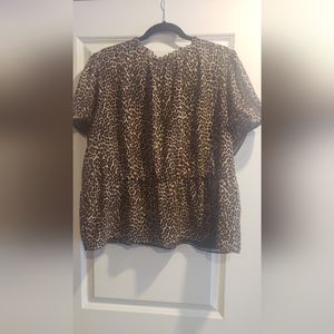 JCREW Leopard Chiffon blouse. Size XXL